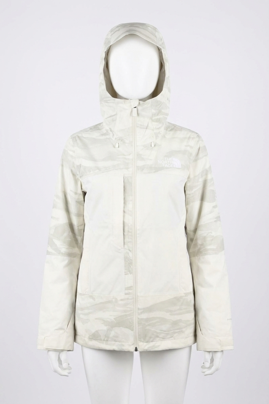 NEW THE NORTH FACE thermoball snow triclimate jacket in white dune edge